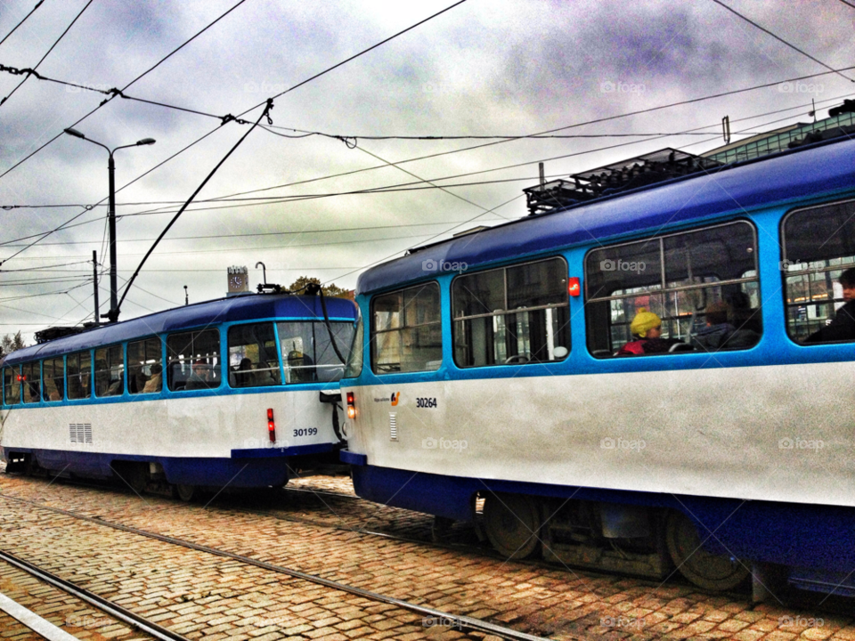 city train tram transport by penguincody