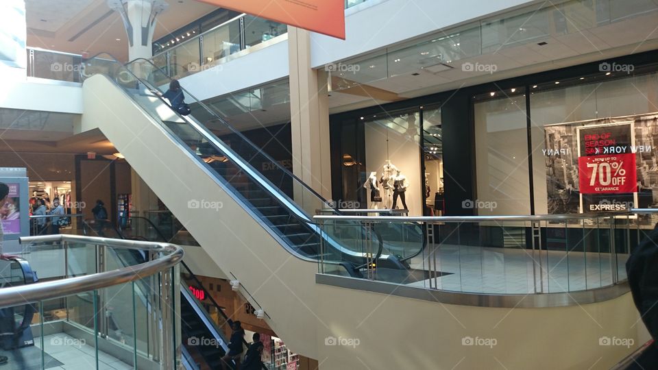 escalator. Mall escalator