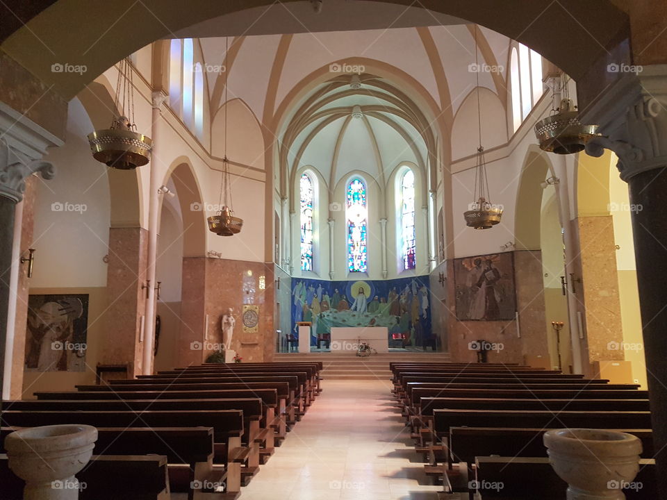 Inside the church of Saint Anthony, Sarajevo