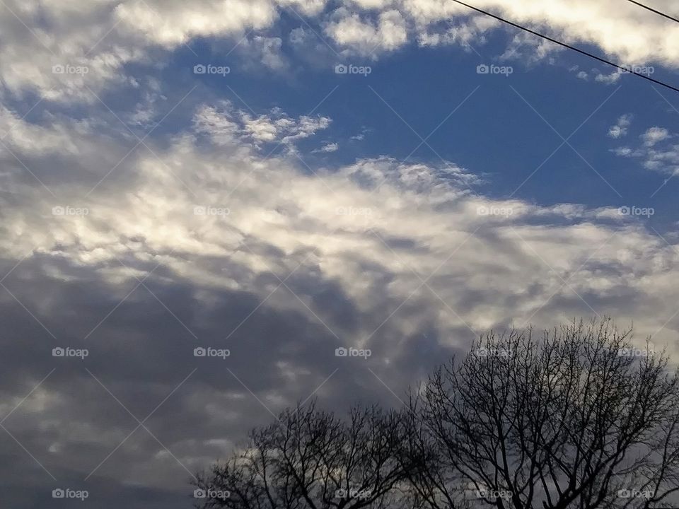 cloud break at sunset
