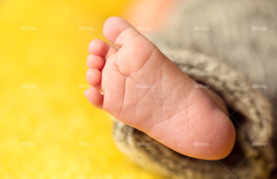 Close-up of child barefoot