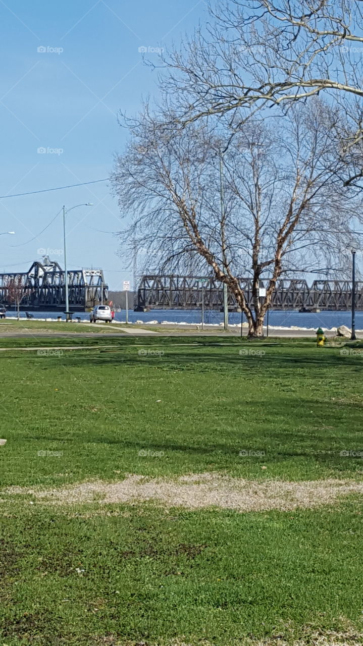 river view sing span bridge open