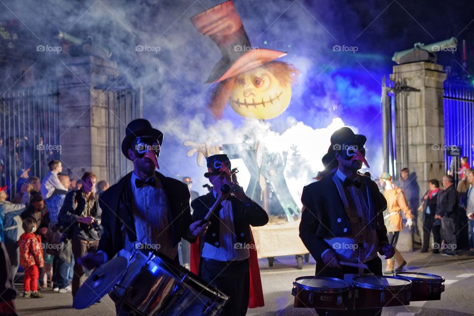 Night scarecrows, Morges, Switzerland.