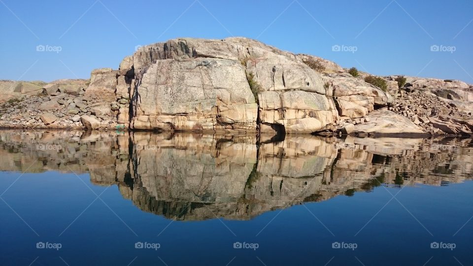 Reflection of rocky mountain