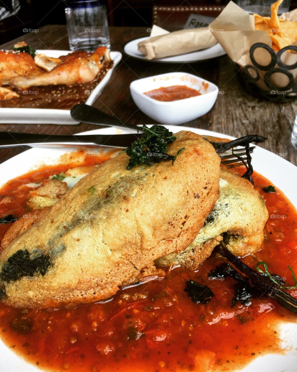 There's a lot of cheese in there. 