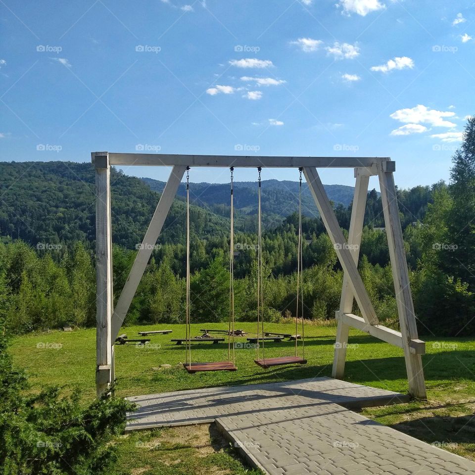 Swing in the mountains