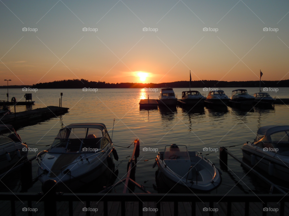 sunset water solnedgång harbor by MagnusPm
