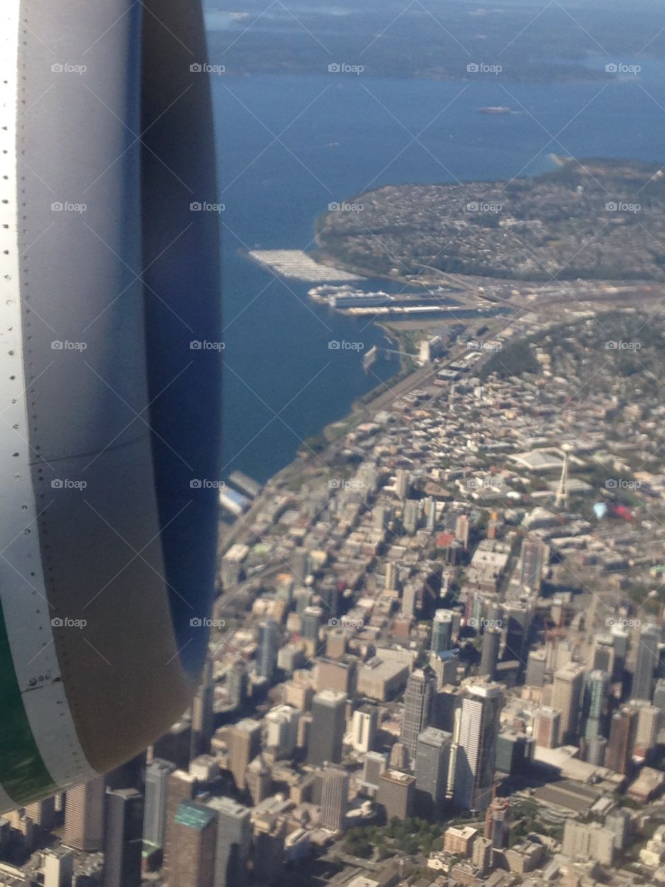 airplane window. Seattle