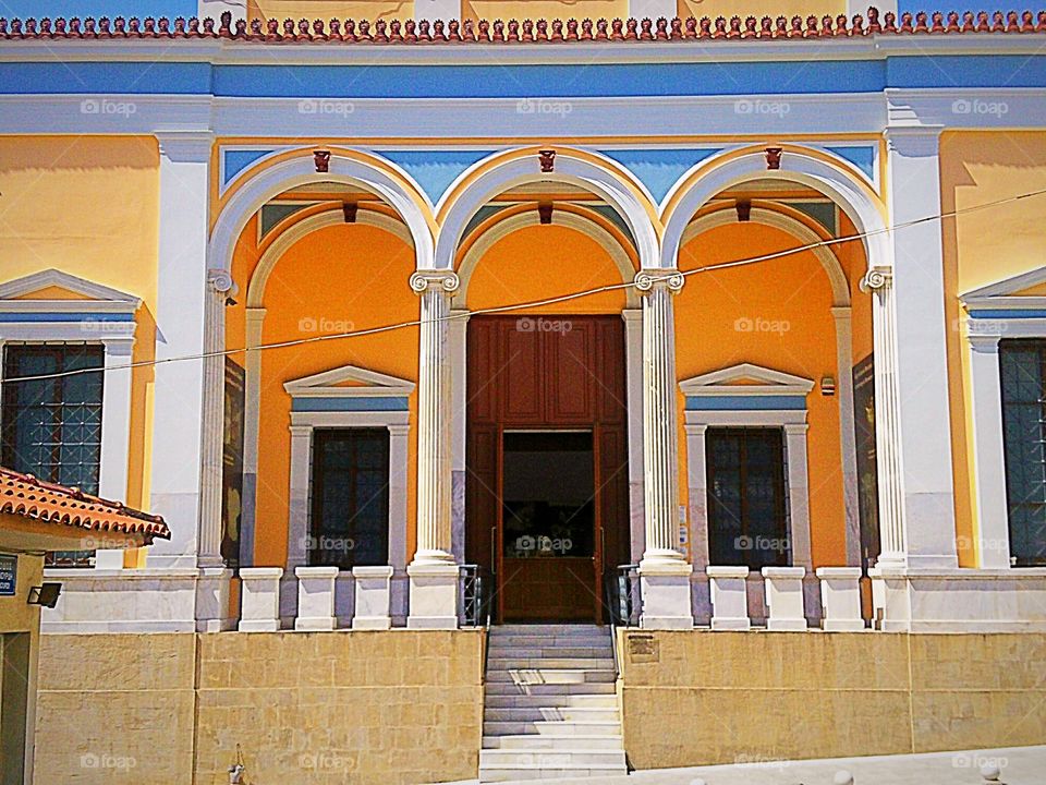 Facade of local Museum, Pyrgos Ilias Peloponnese Greece