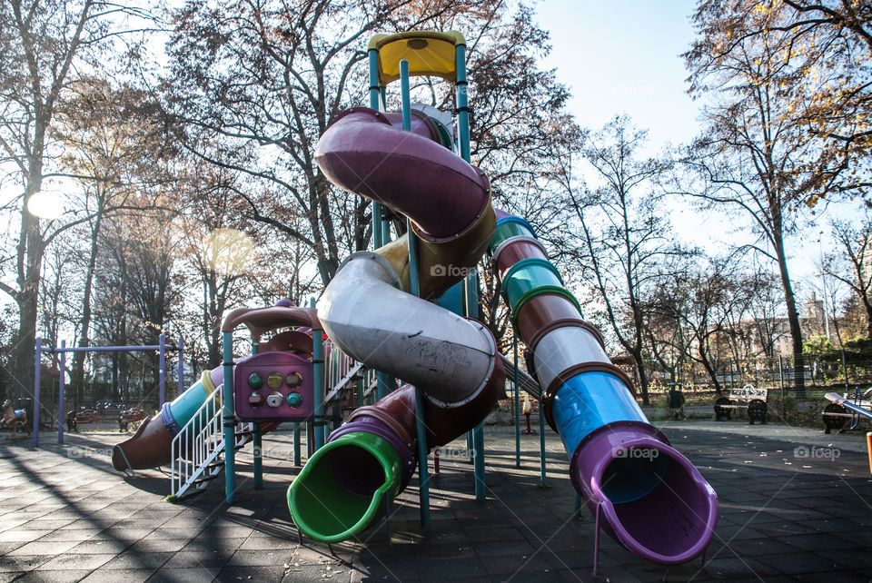 Slide, Playground, Park, People, Fun