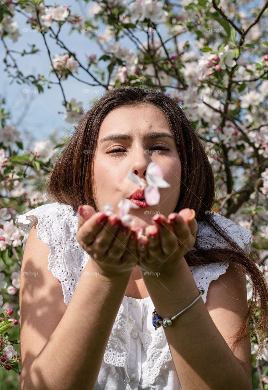 woman in spring