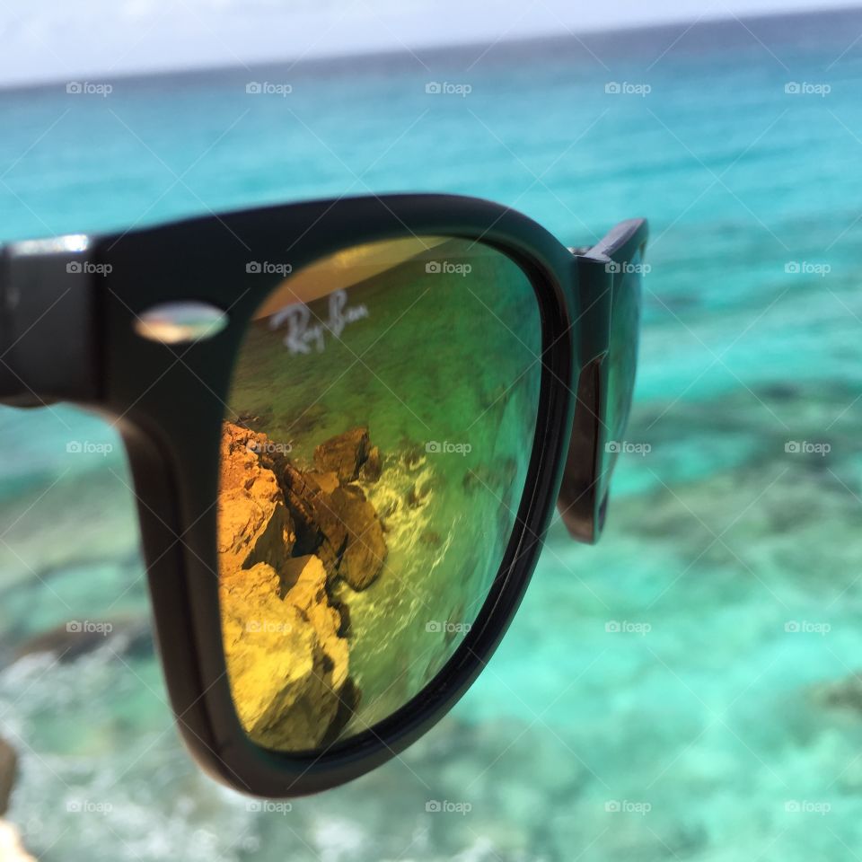 Reflections Of The Sea On The Sunglasses Taken In St. Maarten 