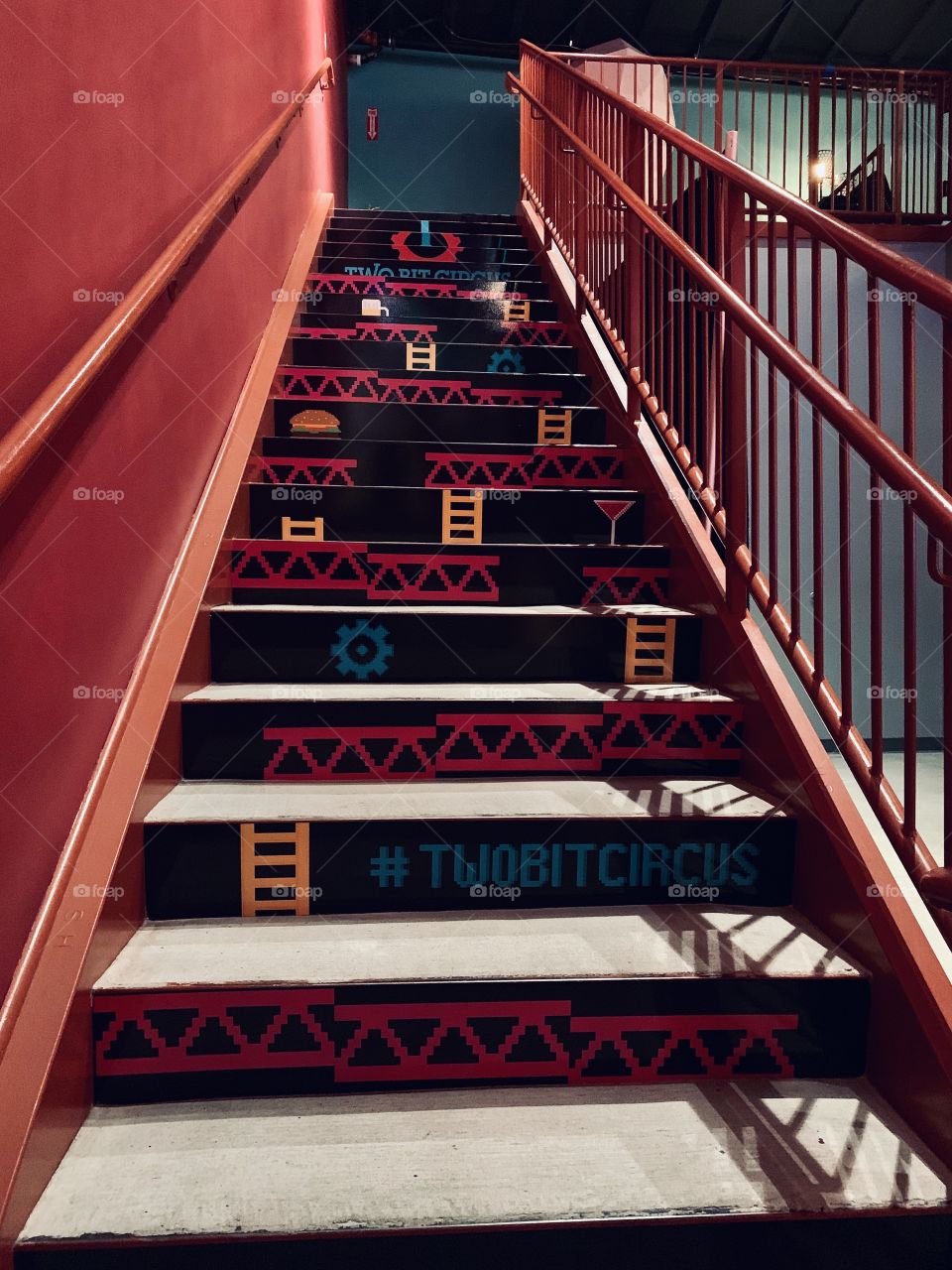 Stairs at Two Bit Circus in the Arts District Los Angeles 