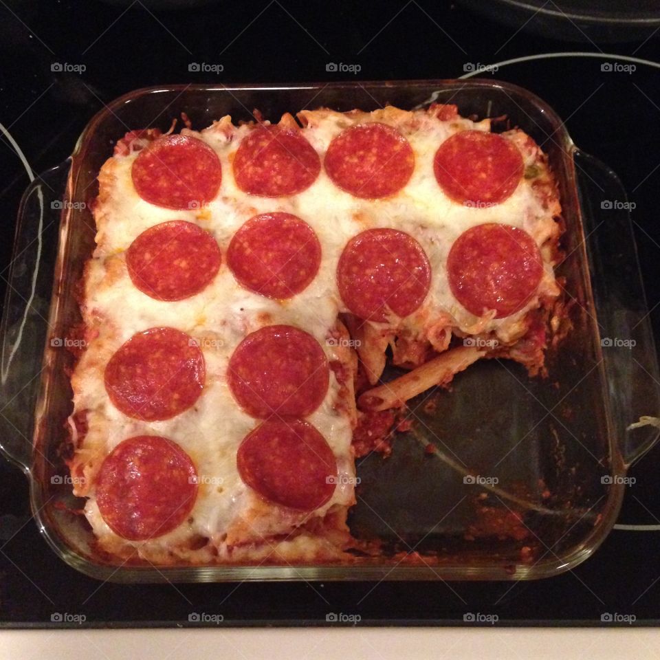 Pizza Pasta. Creative dinner time 