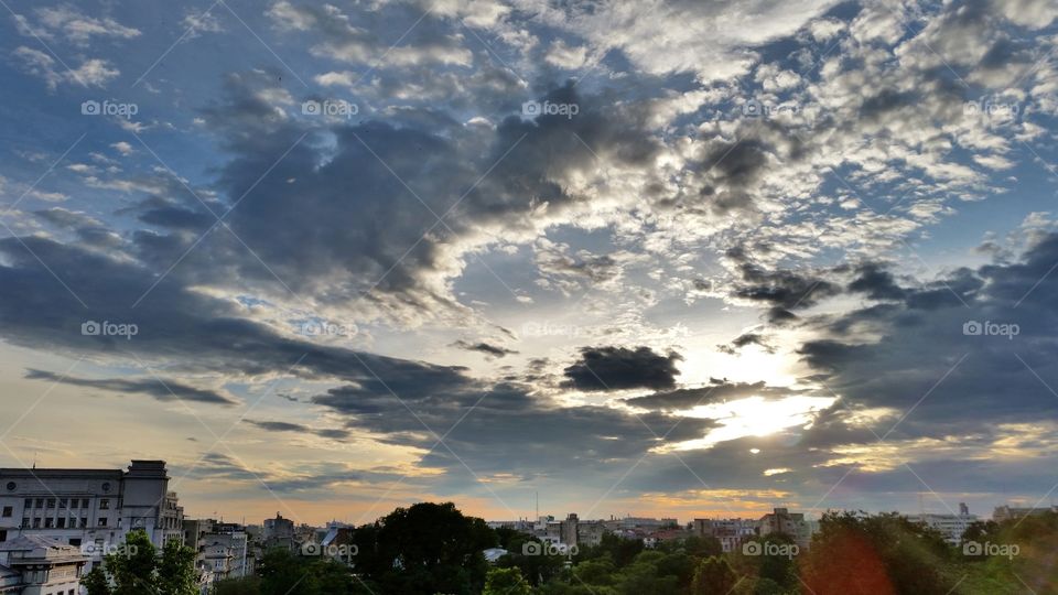 Dramatic sky during sunset