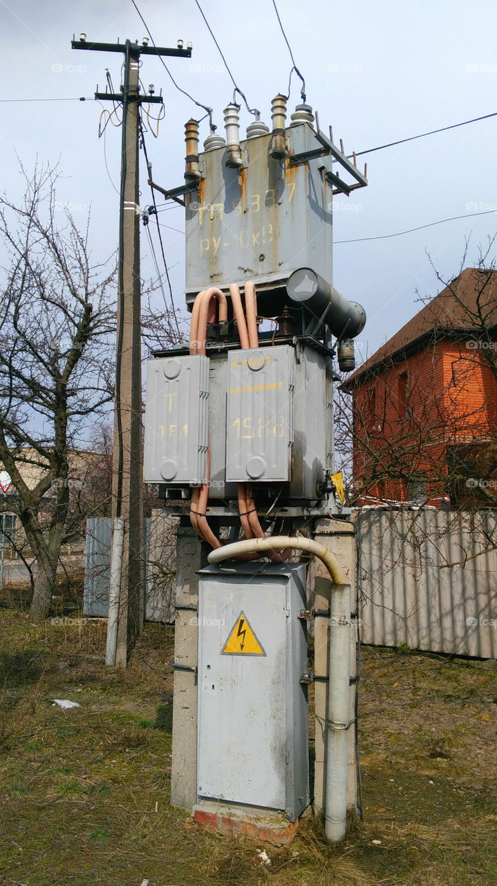 transformer substation in an urban settlement