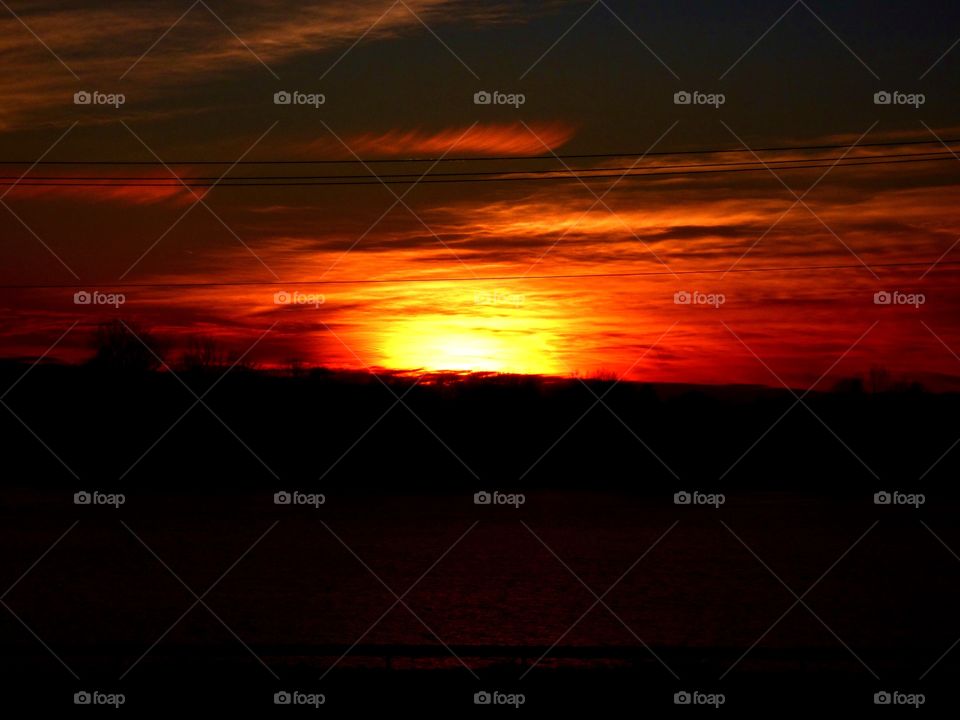 Beautiful sundown in Indiana. 