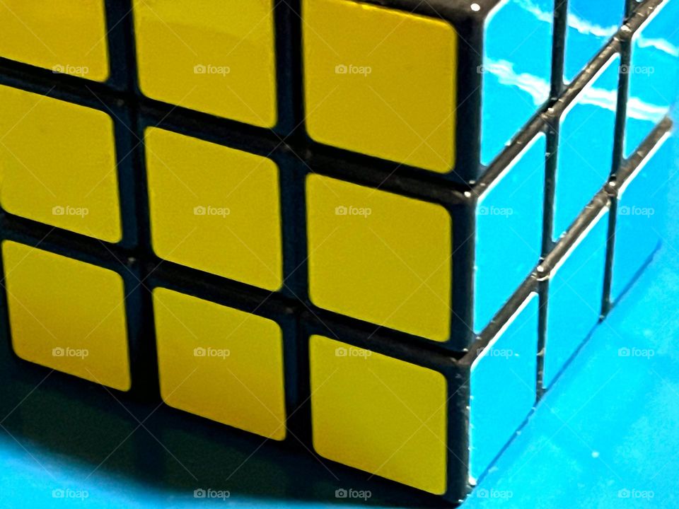 Yellow Blue Rubix Cube 