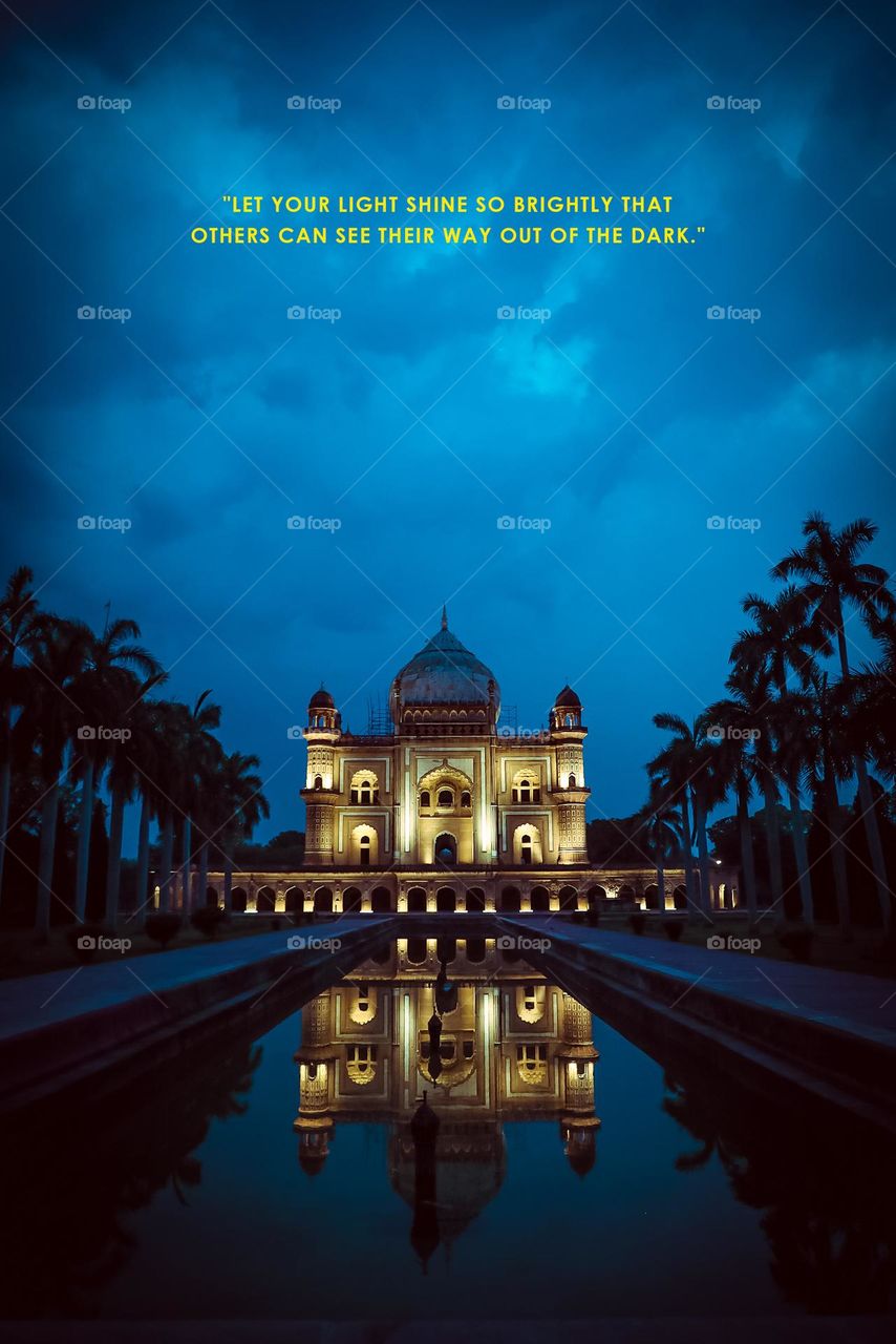 Safdarjung Tomb in night, an historical architecture in delhi from India. 

instagram I'd @frameshade