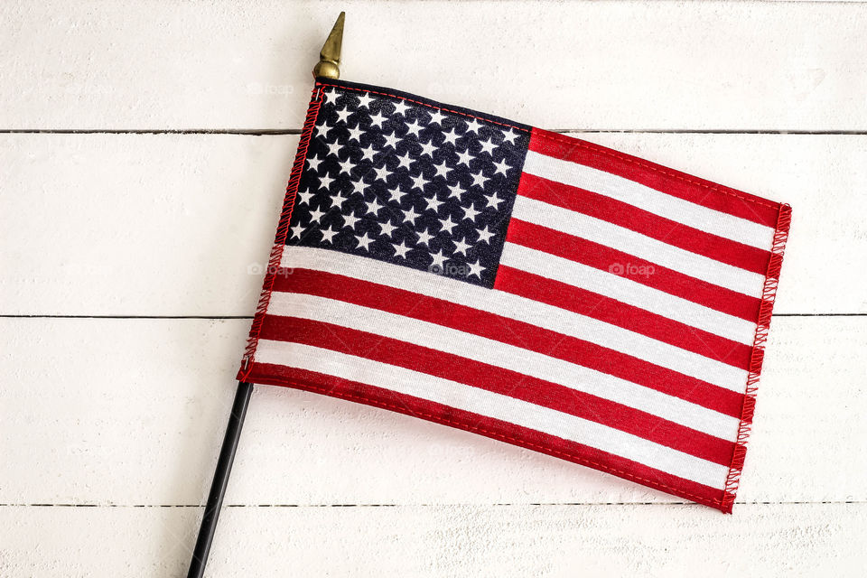 American flag white background 