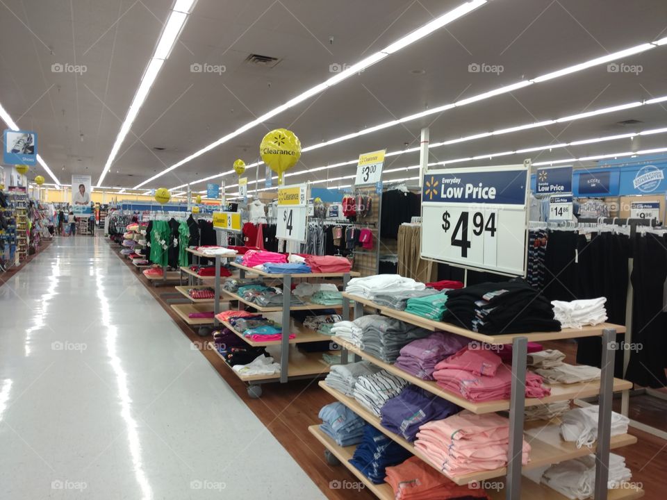 Walmart clothes section