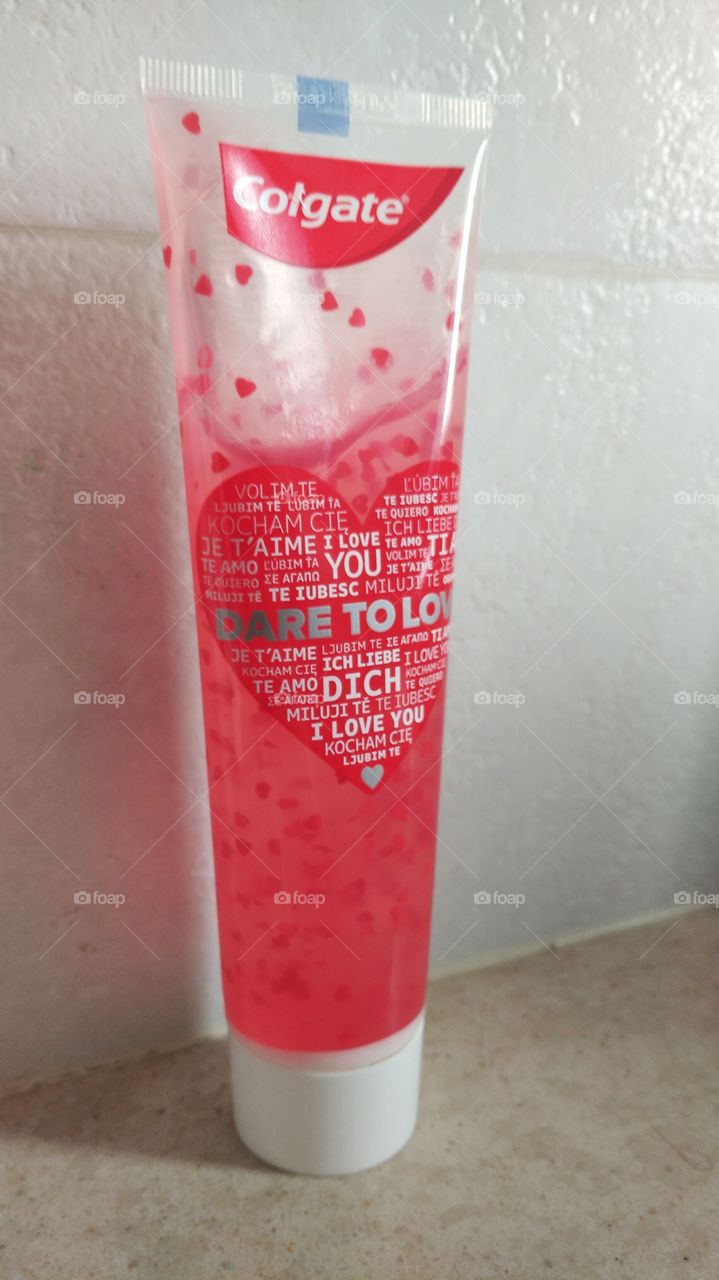 nice toothpaste with hearts