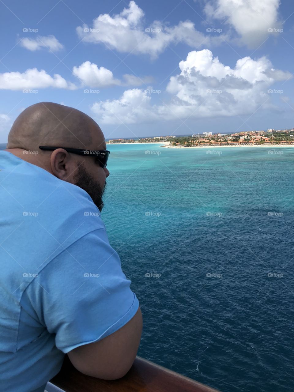 Carnival Sunshine Cruise, overlooking Aruba while docking