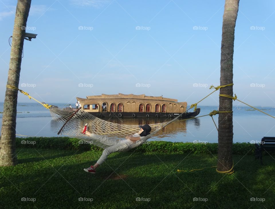 resting in a resort in Kerala