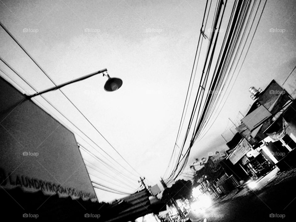 Power lines on the street