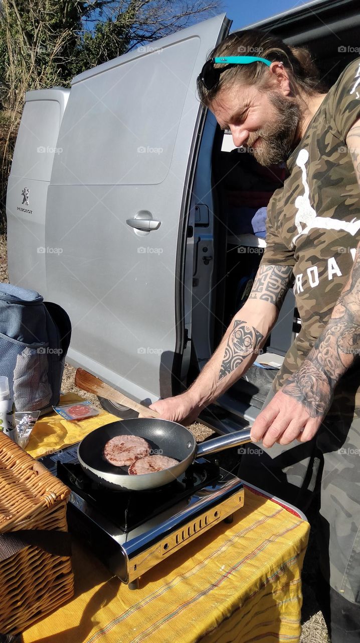 Dad cooking