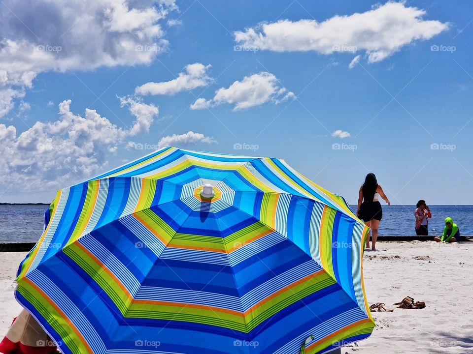 Spending time at the beach with the kids