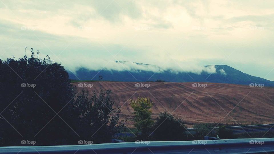 fog rolling down the mountains