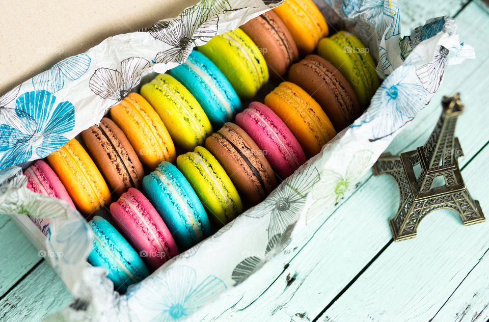 Tasty colorful macaroons 