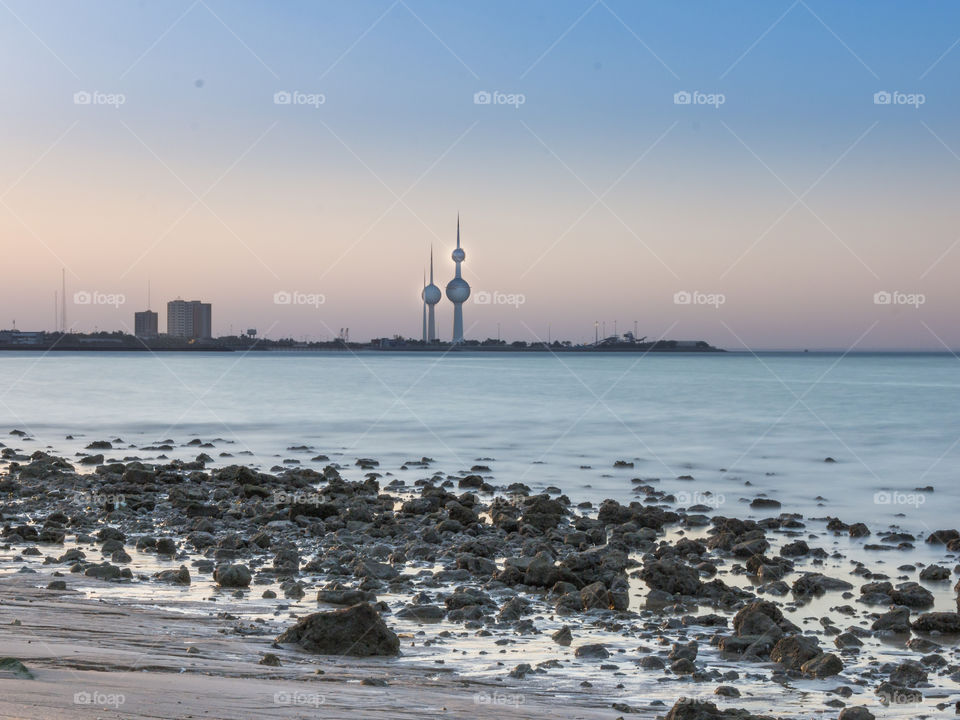 Kuwait towers and sea