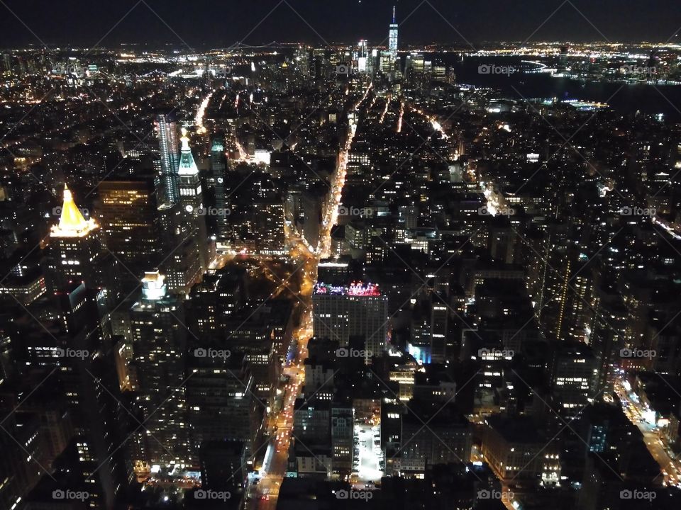 flying over New York