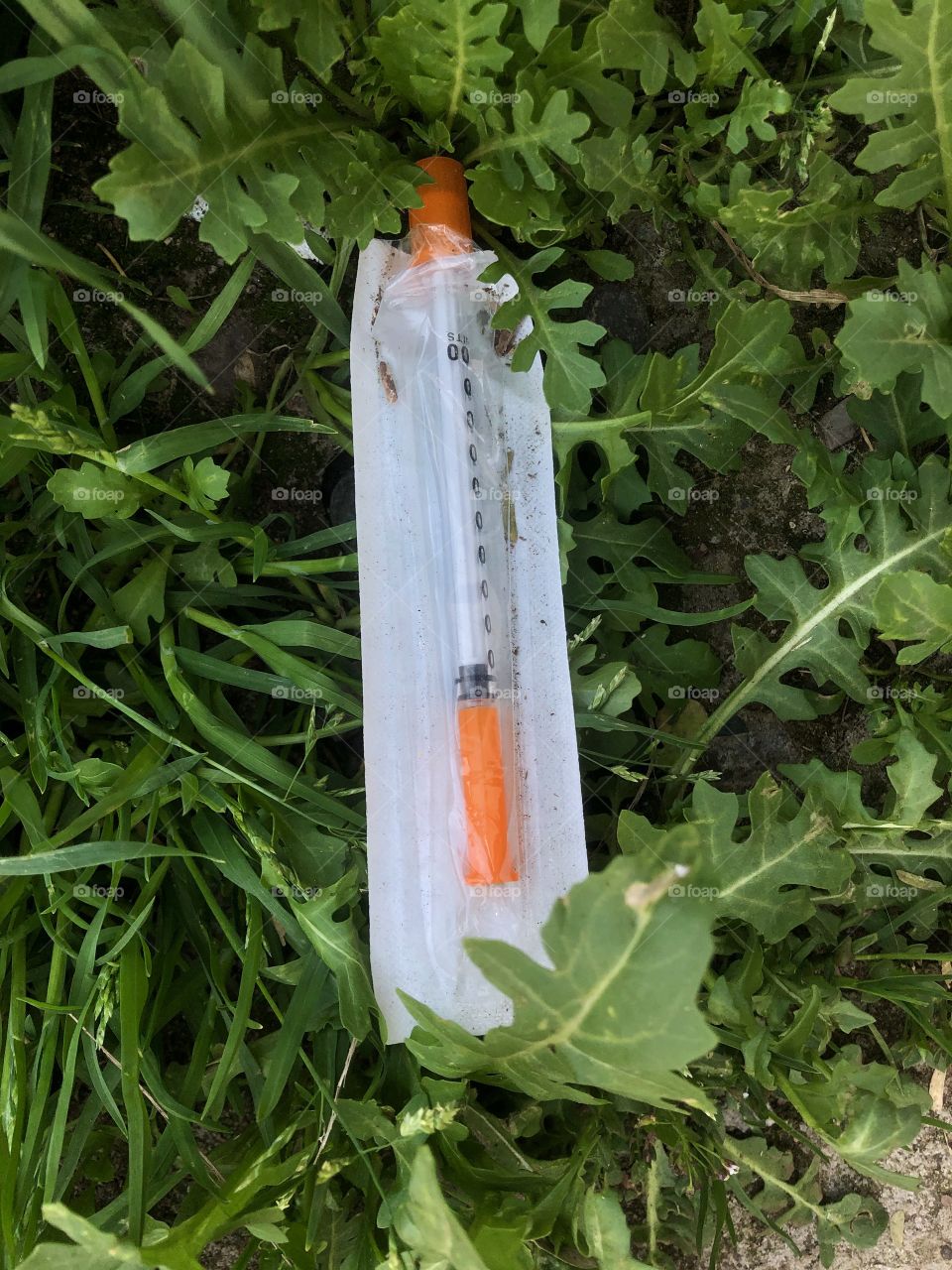 subcutaneous injection discarded in public space