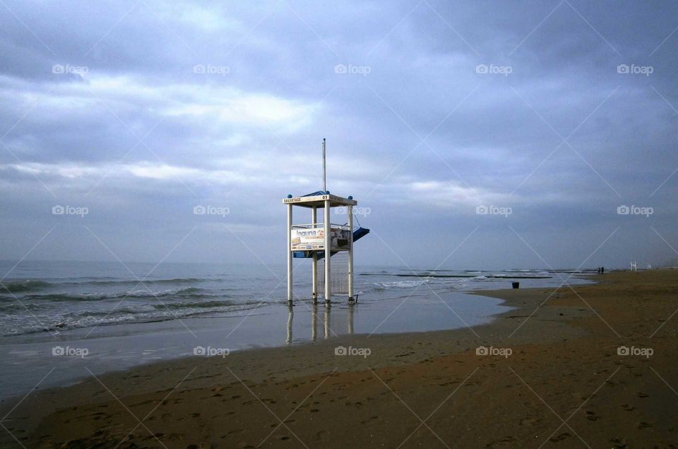 Relaxing on quite beach 