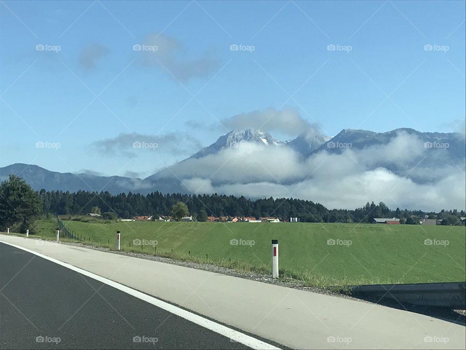 The mountains behind the clouds 