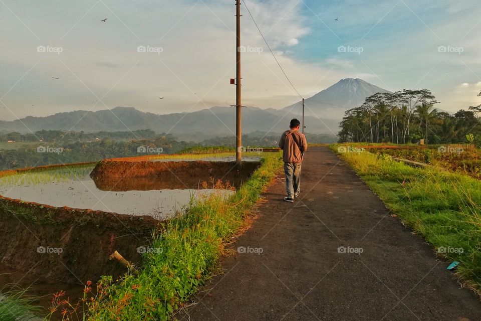 walk alone in a beautiful morning