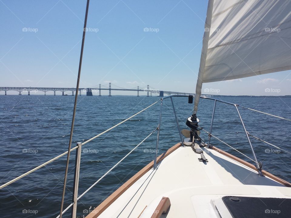 Perfect Sunday Sailing. sailing Annapolis,  bay bridge in the background