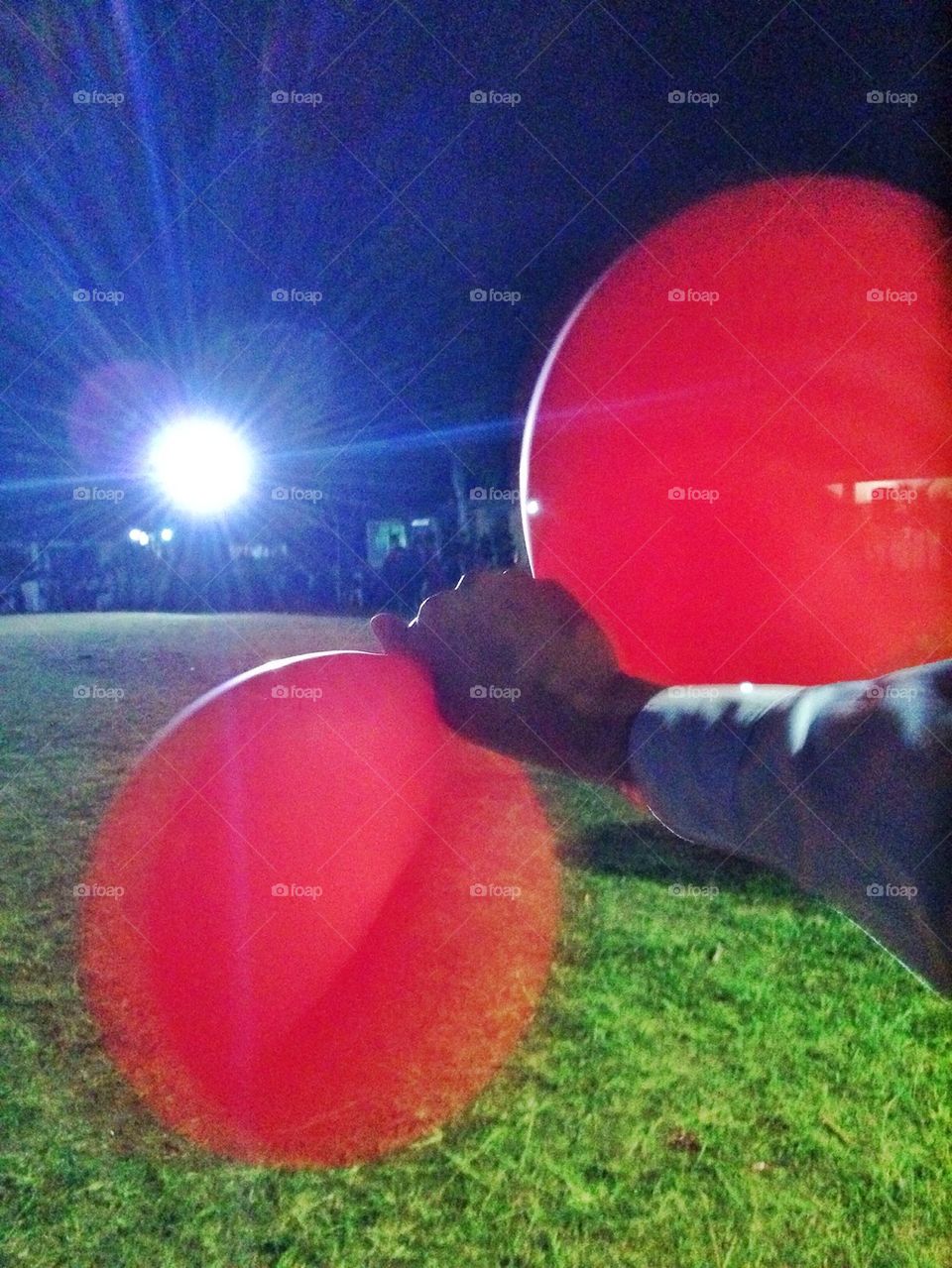 2 balloons and a light