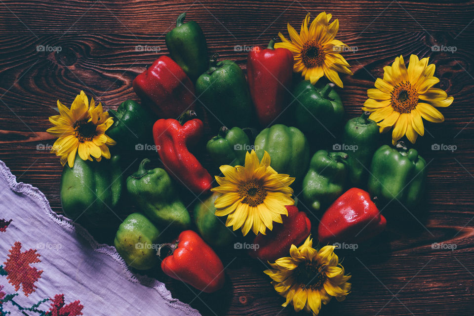 Pepper and sunflower