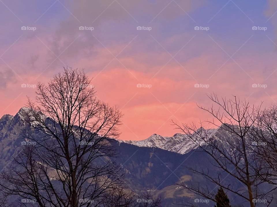 Sunrise over the mountains