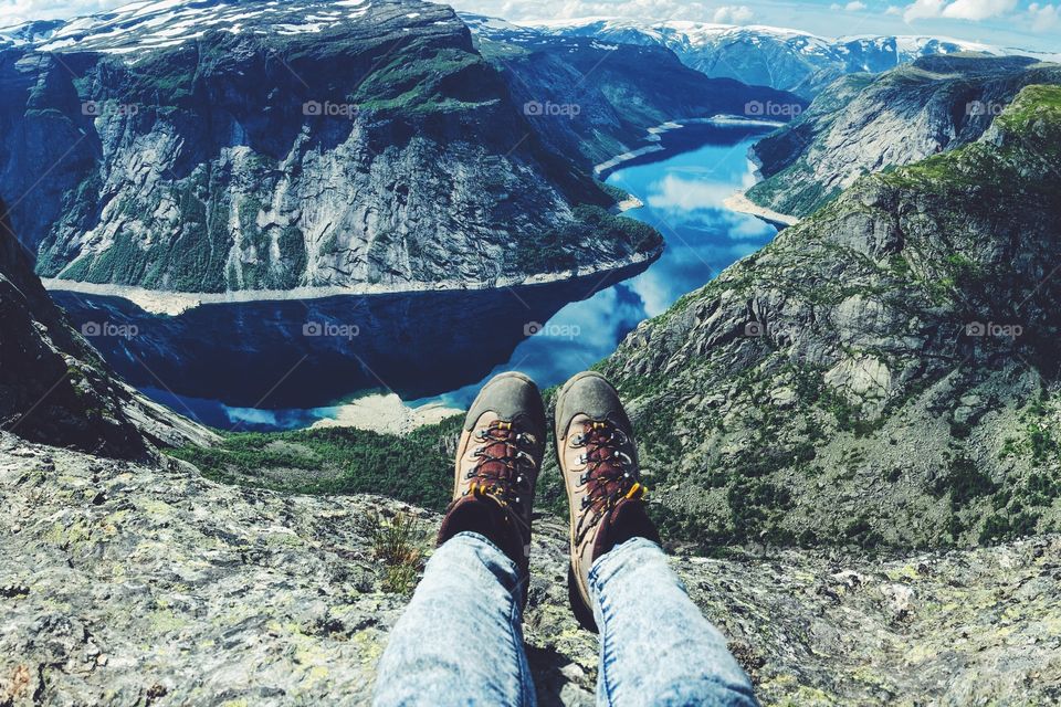 Feet view from Trolltunga 