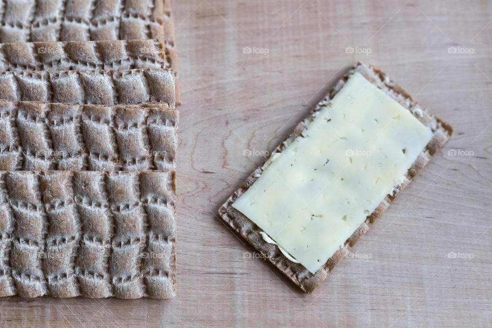 Breakfast, Swedish rye crispbread  crispy squares 