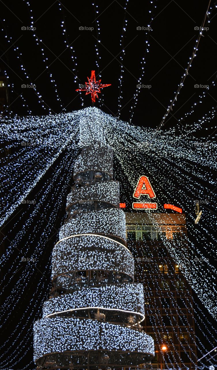 Christmas and New year tree lighting