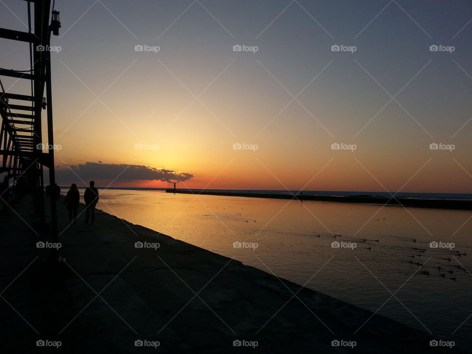 spring sunset grand Haven MI