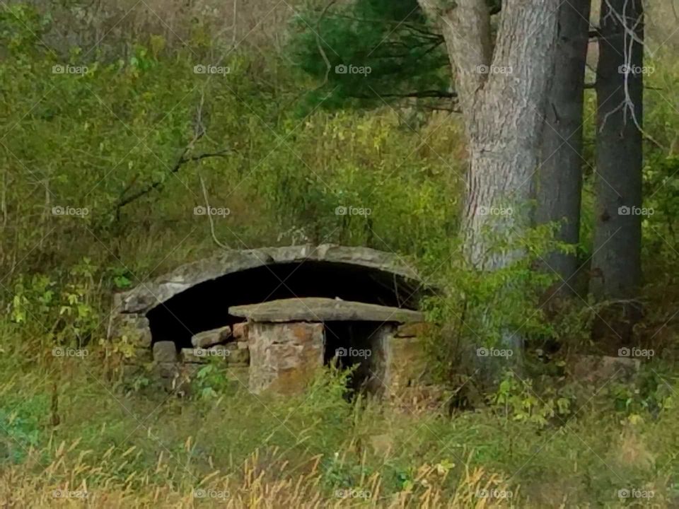 Driving the back roads seeing Rhoda root cellar that was built many years ago.