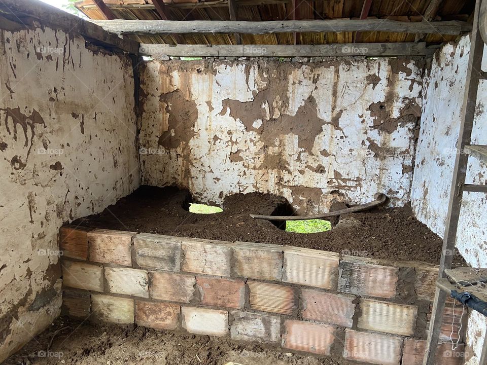 wood oven under construction