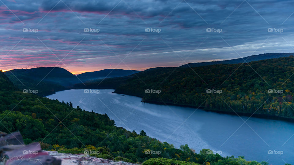 Sunrise at Lake of the clouds in the upper Peninsula of Michigan